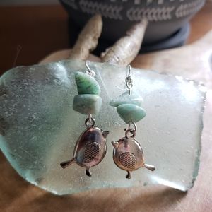 Put a Bird on It Handmade Turquoise Amazonite Healing Earrings